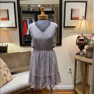 Sleeveless Tie-Back Mini Dress in Lilac Floral